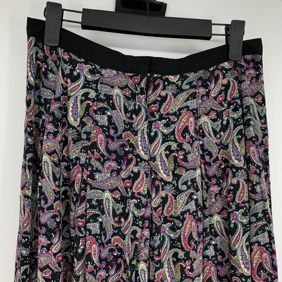 Staring at Stars Pants Black Paisley Print Wide Leg Palazzo Boho - Picture 2 of 10